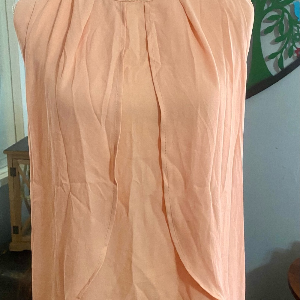 NWOT The Limited Peach Pleated Blouse